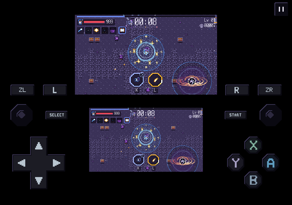 iOS Duo · open · vertical hinge · 3DS layout preview.