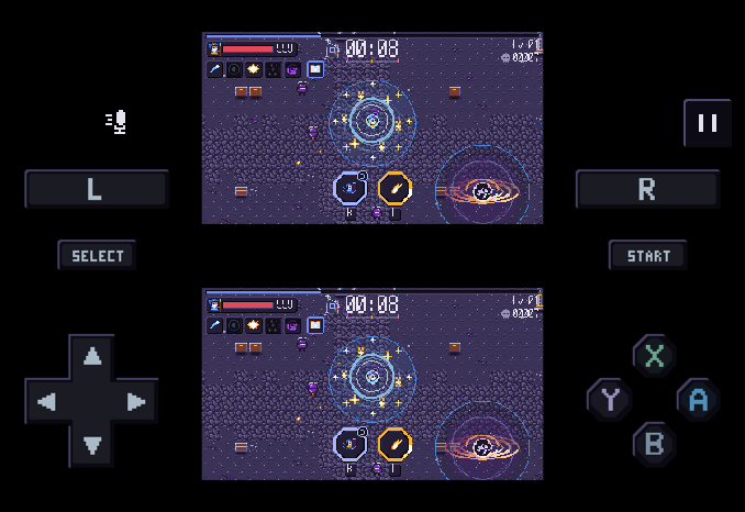 iOS Duo · outer display · landscape · DS layout preview.